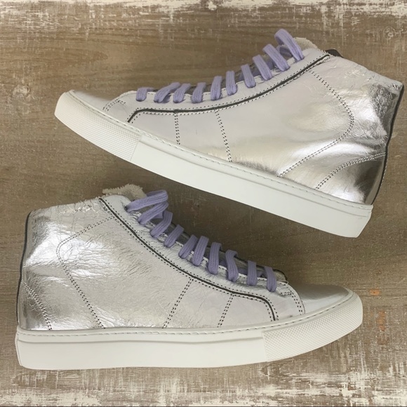 P448 Star 2.0 Metallic High Top Sneakers NEW 37 7 - Picture 3 of 5